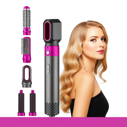 LuxeTress™5-in-1 Hot Air Brush and Curling Iron Styler