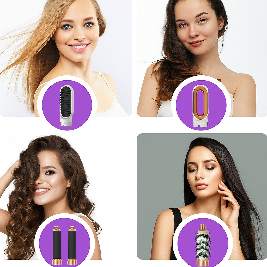 LuxeTress™5-in-1 Hot Air Brush and Curling Iron Styler