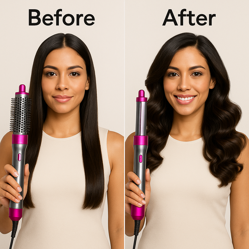 LuxeTress™5-in-1 Hot Air Brush and Curling Iron Styler