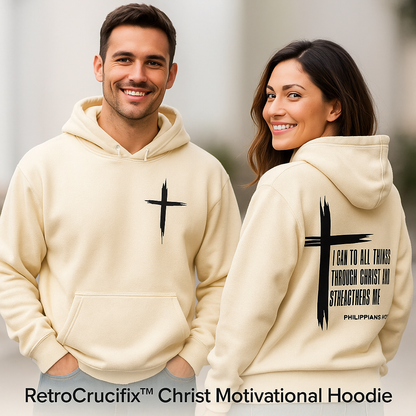 RetroCrucifixTMChrist Motivational Hoodie