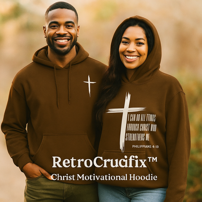 RetroCrucifixTMChrist Motivational Hoodie