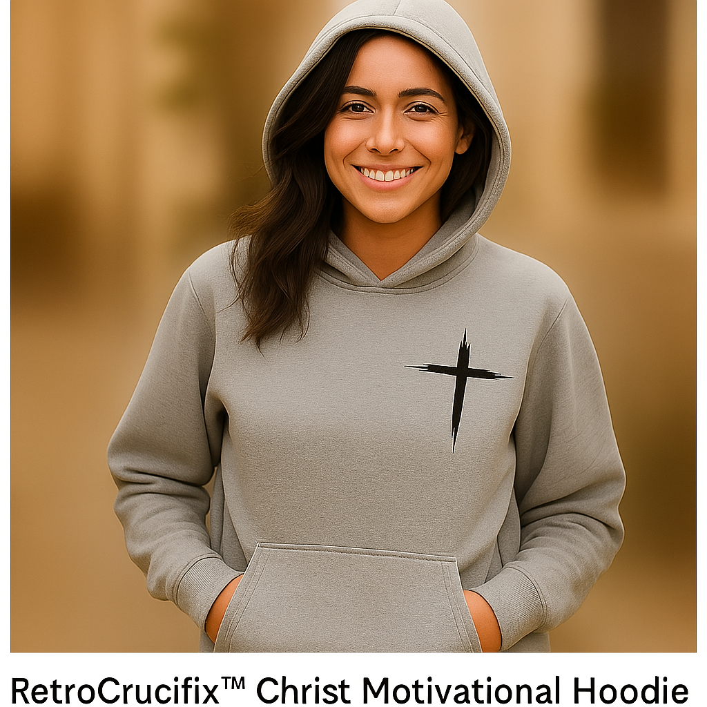 RetroCrucifixTMChrist Motivational Hoodie