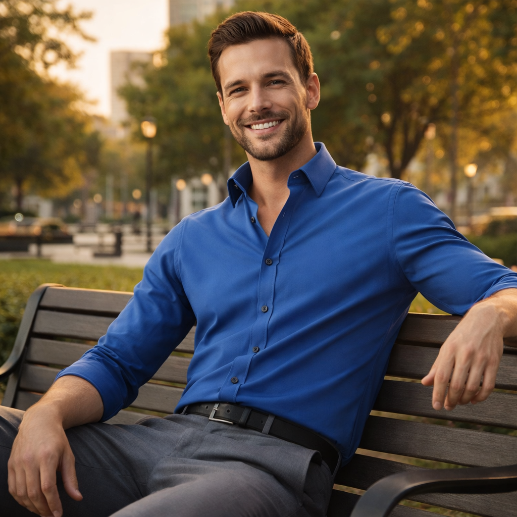 Prestivo™Mens Dress Shirts Long Sleeve