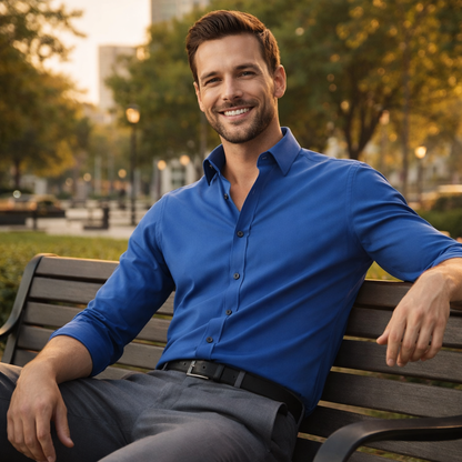 Prestivo™Mens Dress Shirts Long Sleeve