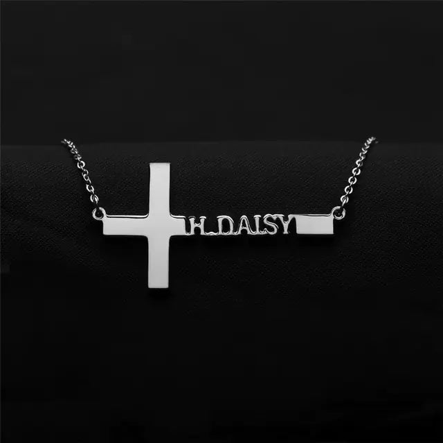 Personalized Name Cross Necklace for Men and Women