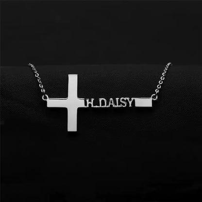 Personalized Name Cross Necklace for Men and Women