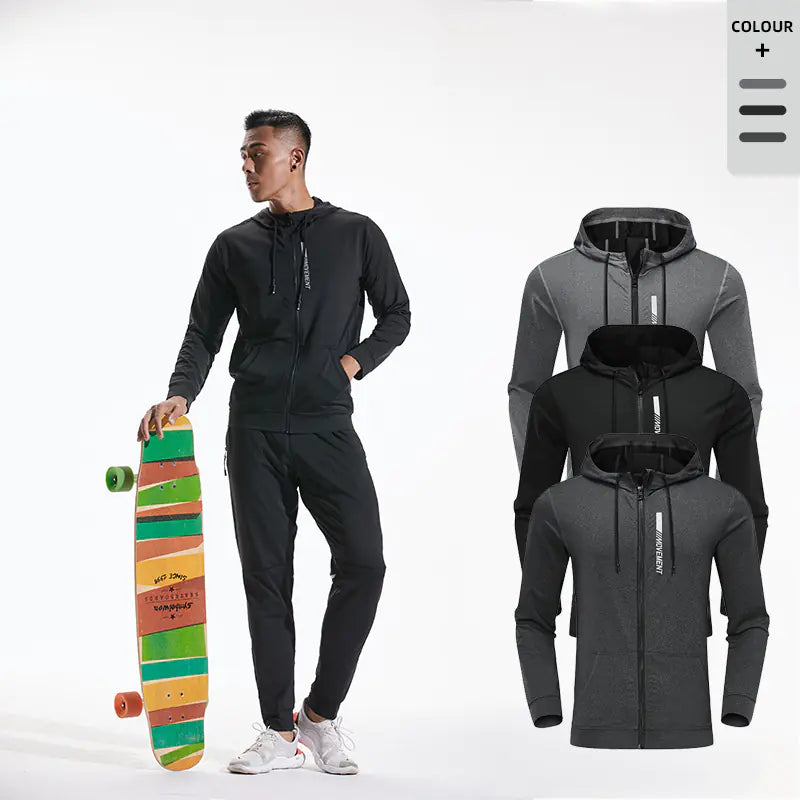 Men's Hooded Slim Fit Sports Jacket for Running