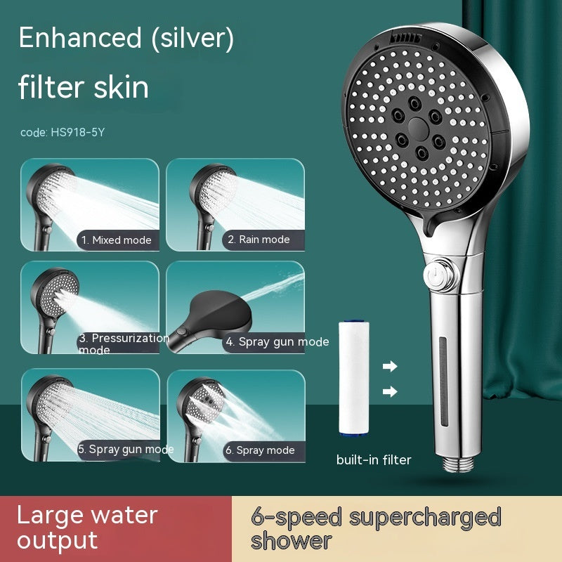 Six-function Filter Skin Care Supercharged Shower Head
