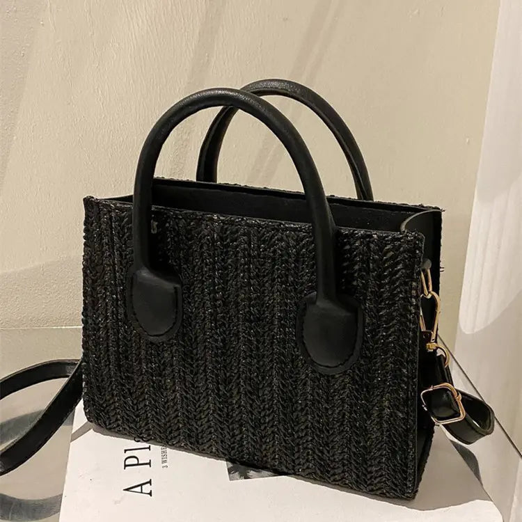 Women's Fashion Straw Single Shoulder Crossbody Handbag