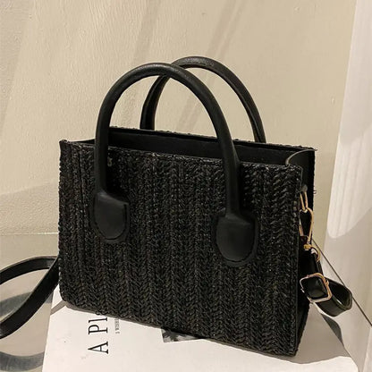 Women's Fashion Straw Single Shoulder Crossbody Handbag
