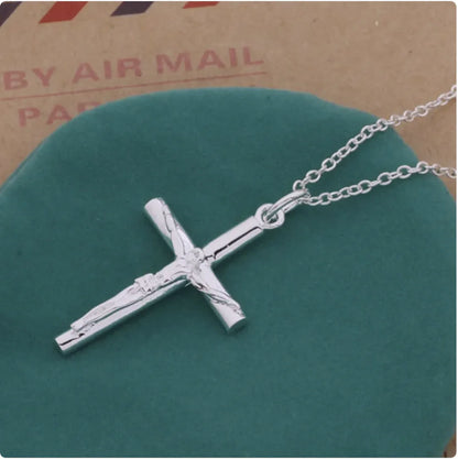 S925 Silver Jesus Cross Necklace