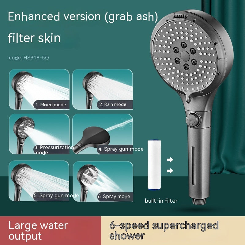 Six-function Filter Skin Care Supercharged Shower Head