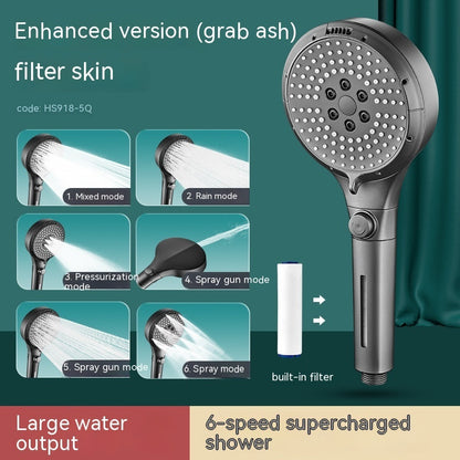 Six-function Filter Skin Care Supercharged Shower Head