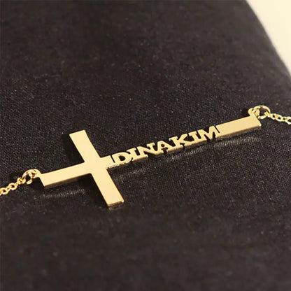 Personalized Name Cross Necklace for Men and Women