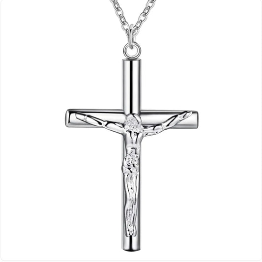 S925 Silver Jesus Cross Necklace