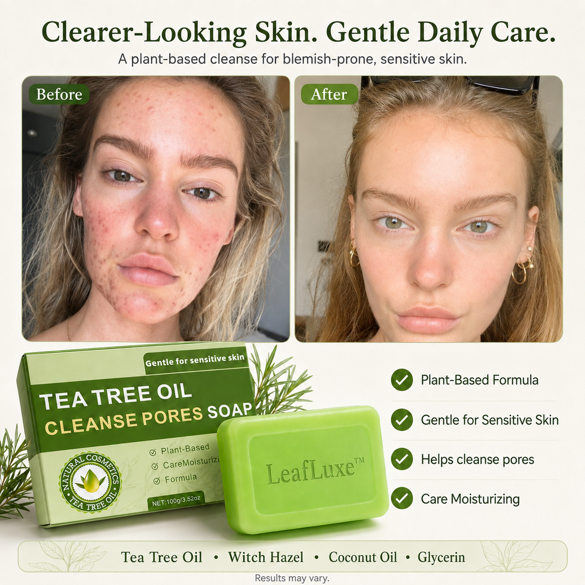 LeafLuxe™Antibacterial Tea Tree Soap