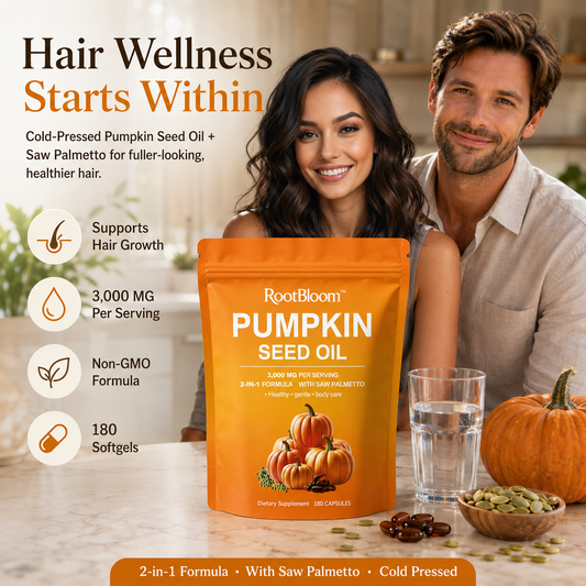 RootBloom™Pumpkin Seed Oil Capsules  for Hair Growth - Non-GMO