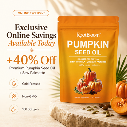RootBloom™Pumpkin Seed Oil Capsules  for Hair Growth - Non-GMO
