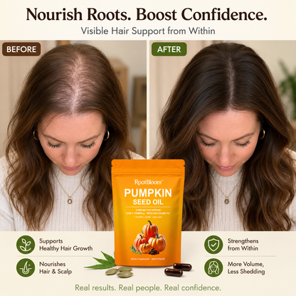 RootBloom™Pumpkin Seed Oil Capsules  for Hair Growth - Non-GMO