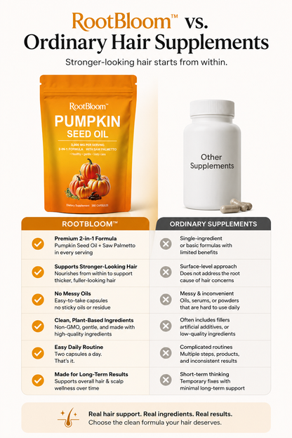 RootBloom™Pumpkin Seed Oil Capsules  for Hair Growth - Non-GMO