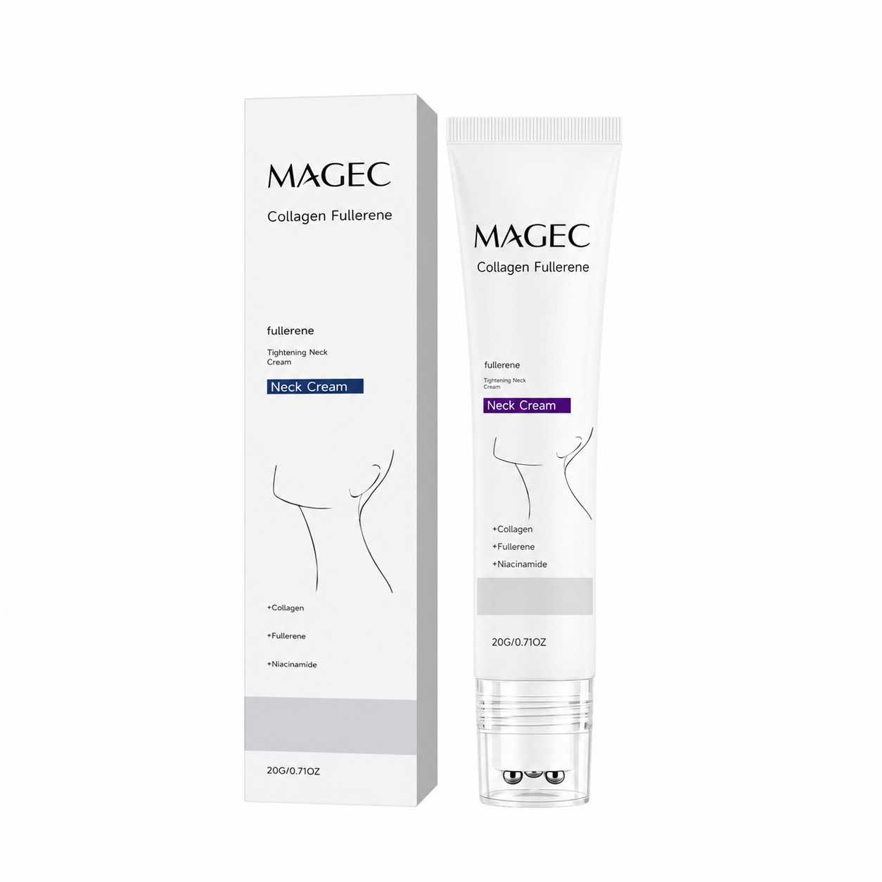 Nuvarelle™Collagen Fullerene Tightening Neck Cream Reduces Wrinkles and Double Chin