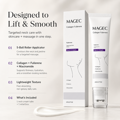 Nuvarelle™Collagen Fullerene Tightening Neck Cream Reduces Wrinkles and Double Chin