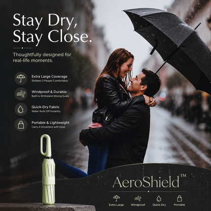 AeroShield TM Automatic Ring Buckle Umbrella