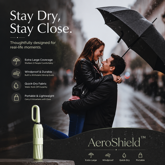 AeroShield TM Automatic Ring Buckle Umbrella