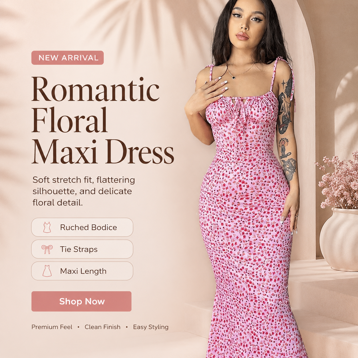Verdant Vibe™Floral slim and sexy long dress