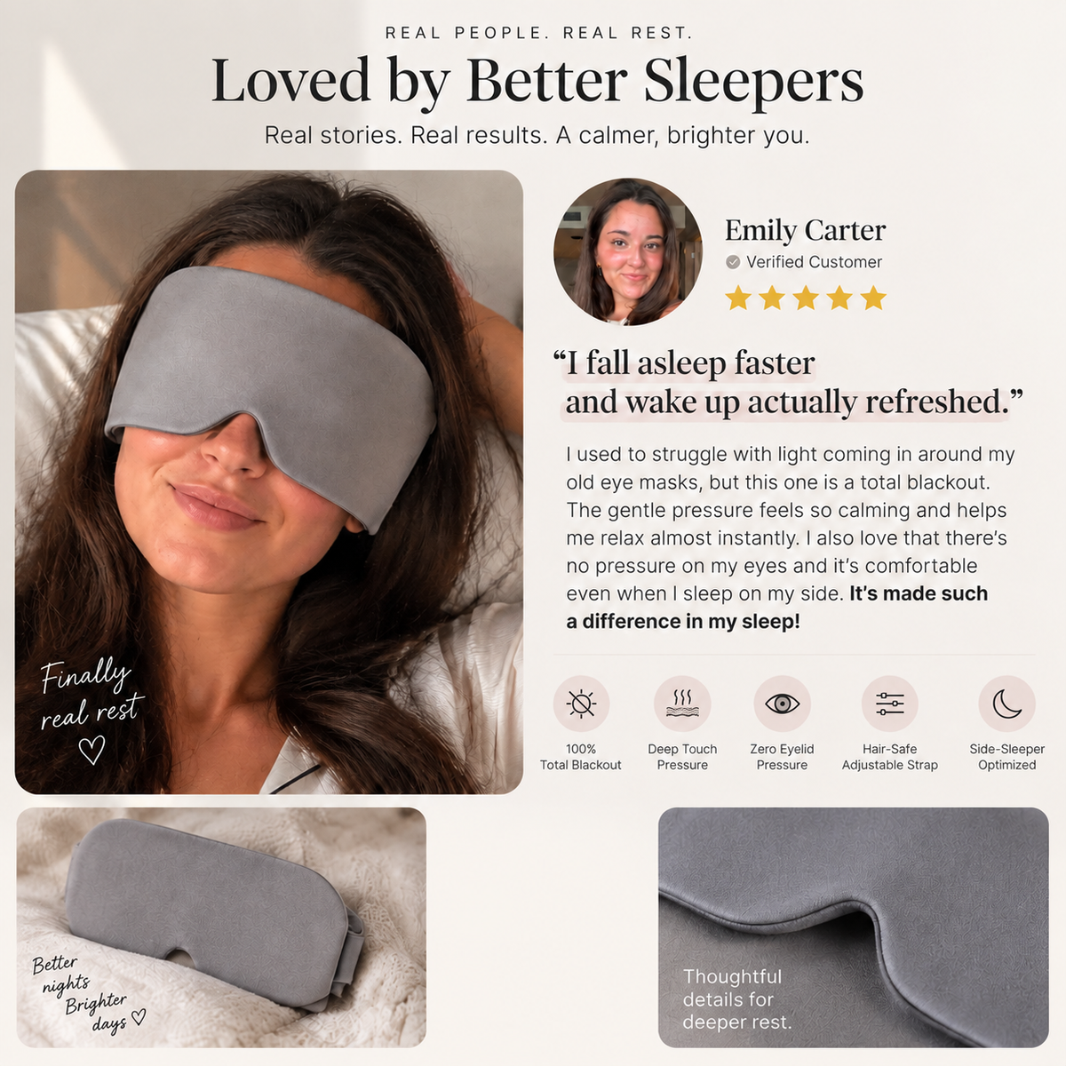 LumiRest™Sleep-Only Blackout Gravity Eye Mask
