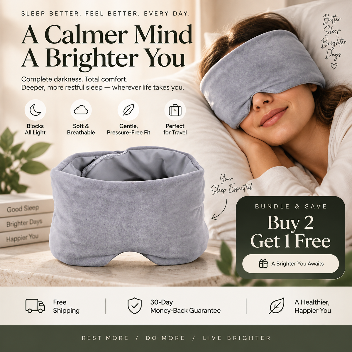 LumiRest™Sleep-Only Blackout Gravity Eye Mask