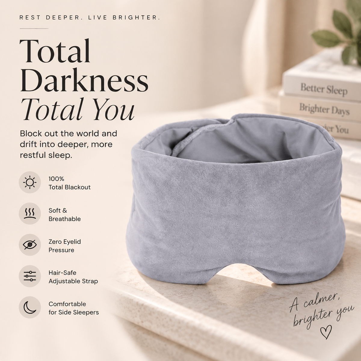 LumiRest™Sleep-Only Blackout Gravity Eye Mask