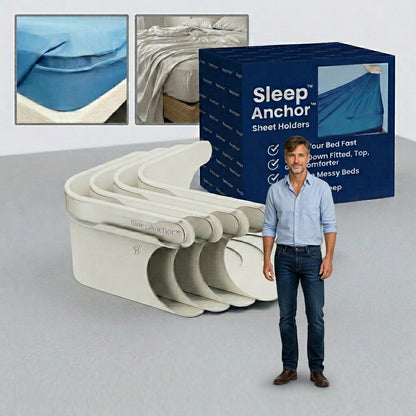 SleepAnchor™4x Bed Sheet Holders W- Lock Strips