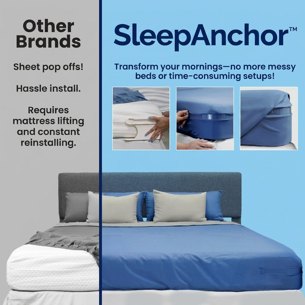 SleepAnchor™4x Bed Sheet Holders W- Lock Strips