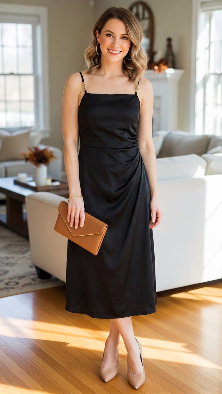 Noiréa™ Black Camisole Dress