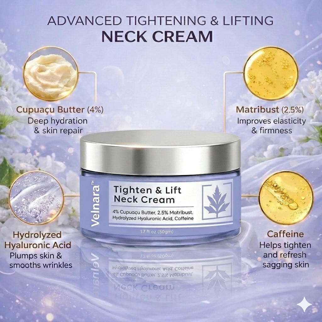 Velnara™Neck Cream – Lightens, Firms, and Smooths Fine Lines.