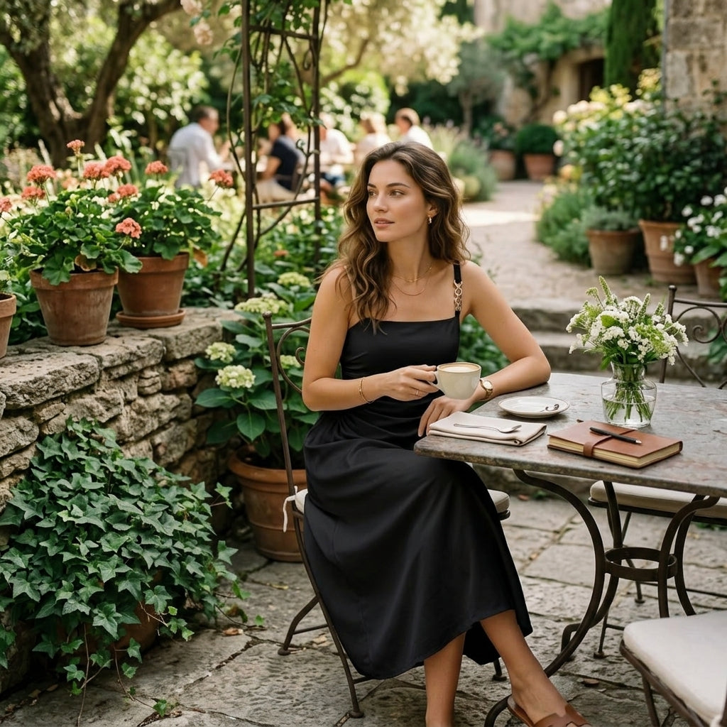 Noiréa™ Black Camisole Dress