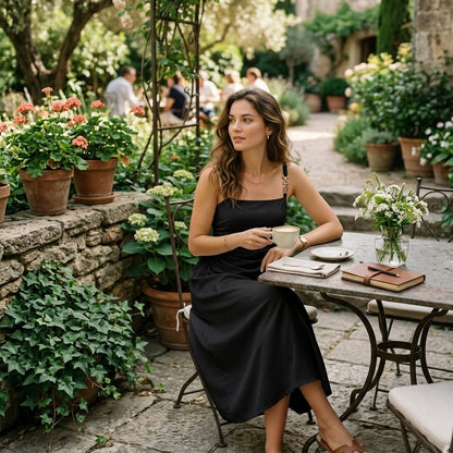 Noiréa™ Black Camisole Dress