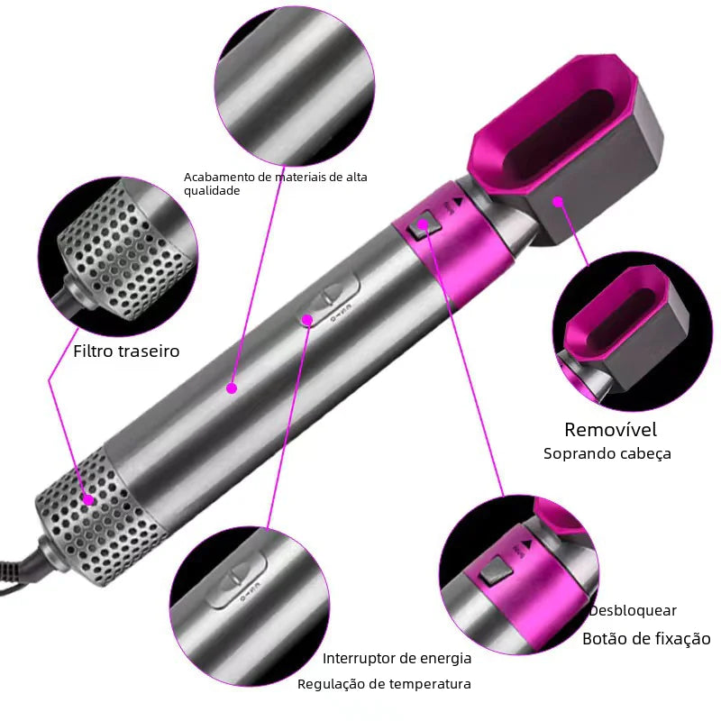 LuxeTress™5-in-1 Hot Air Brush and Curling Iron Styler