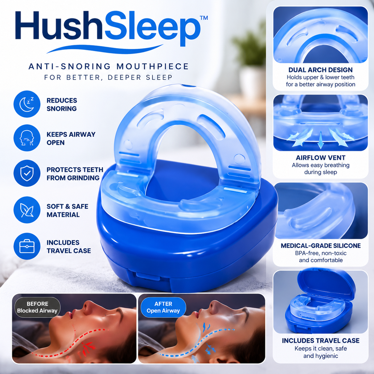 HushSleep™Anti-Snoring Mouthguard
