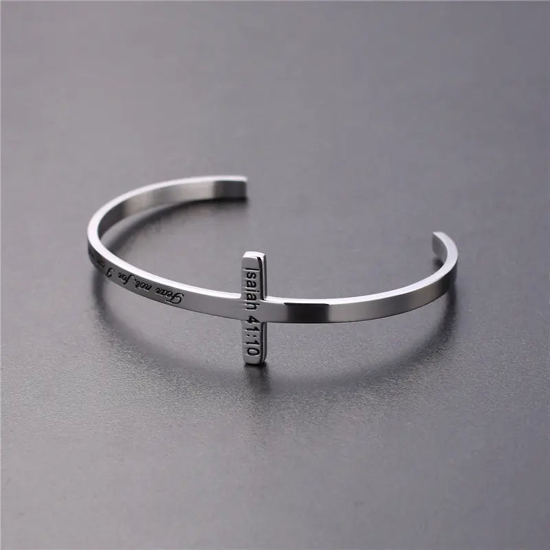Custom Engraved Titanium Steel Bracelet - His Will, My Faith