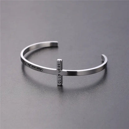 Custom Engraved Titanium Steel Bracelet - His Will, My Faith