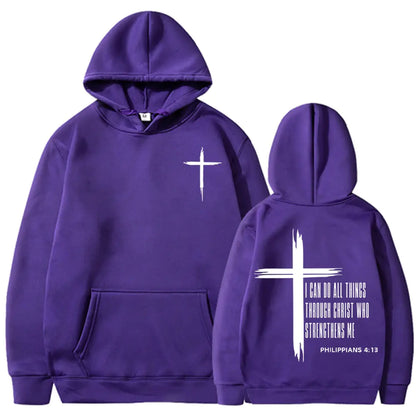 RetroCrucifixTMChrist Motivational Hoodie