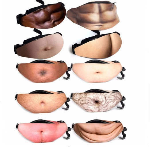 Novelty Fake Belly Waist Bag