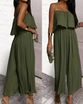 Elegant Pleated Jumpsuit with Stylish Design (One Set)