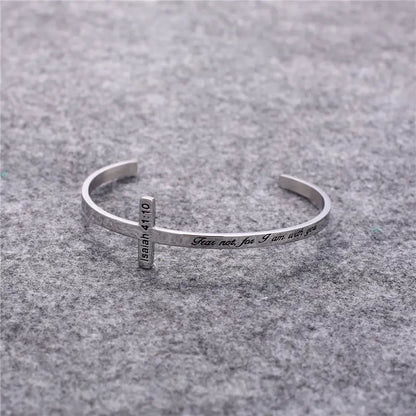 Custom Engraved Titanium Steel Bracelet - His Will, My Faith