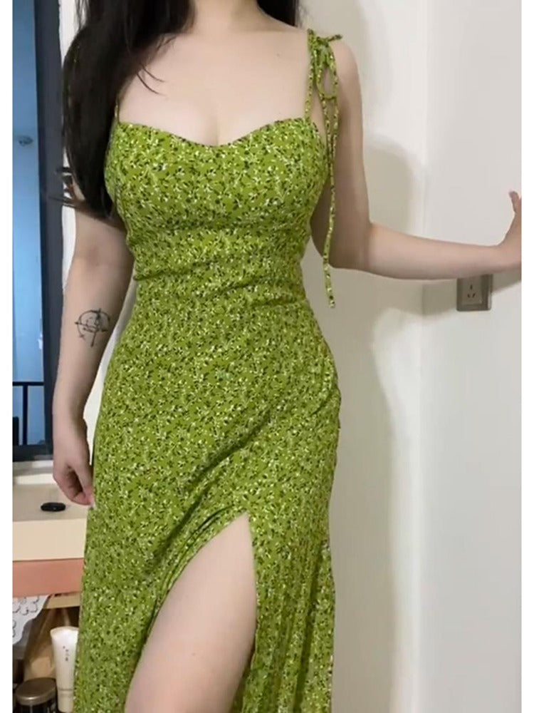 VerdeBelle™Retro Floral Slimming Split Dress