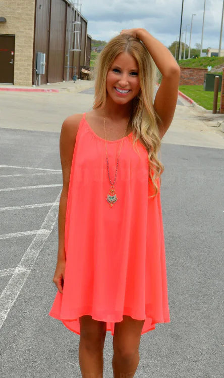 Sleeveless Strap Dress with Grid Pattern for Spring/Summer