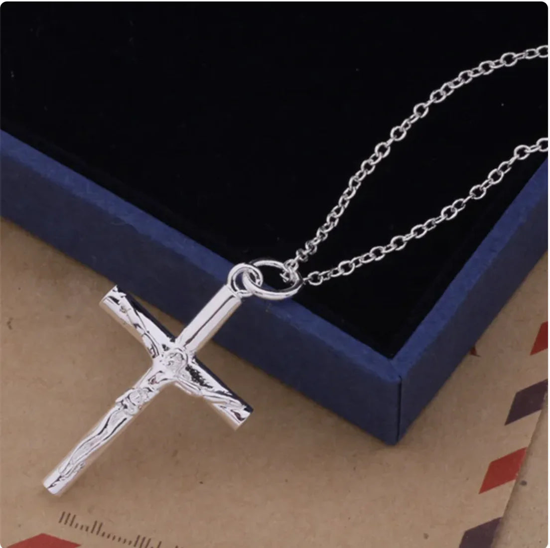 S925 Silver Jesus Cross Necklace