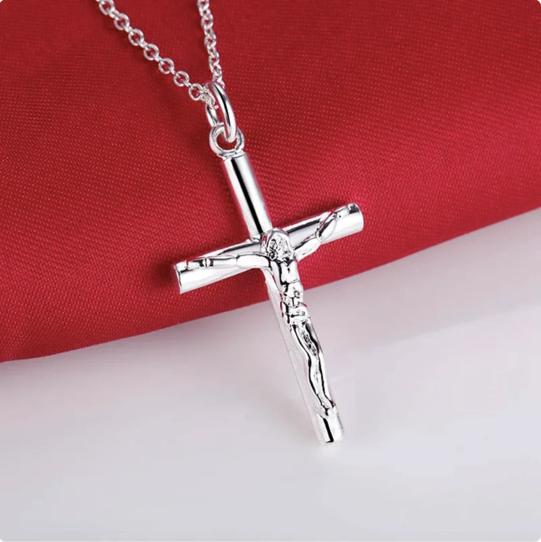 S925 Silver Jesus Cross Necklace